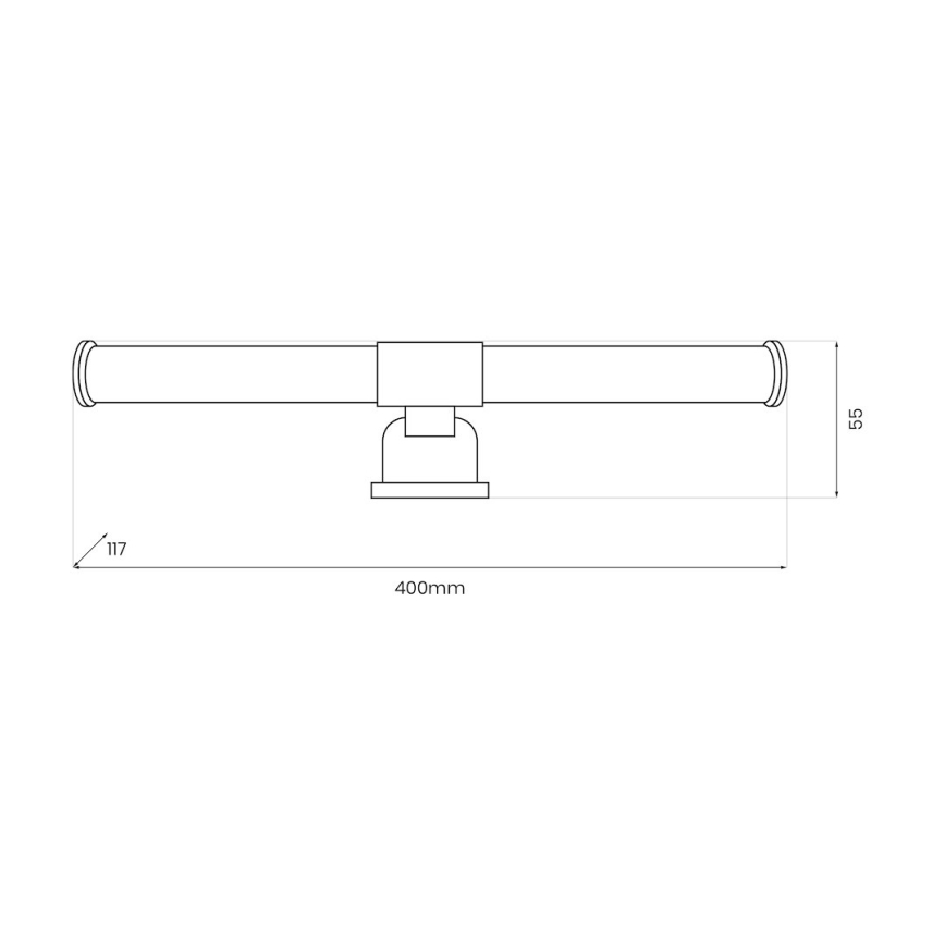 LED-Badezimmer-Spiegelbeleuchtung 2-in-1 APA LED/6W/230V 40 cm IP44 schwarz