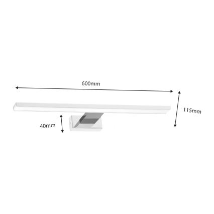 LED Badezimmerspiegelbeleuchtung SHINE LED/13,8W/230V IP44 Weiß/Glänzendes Chrom