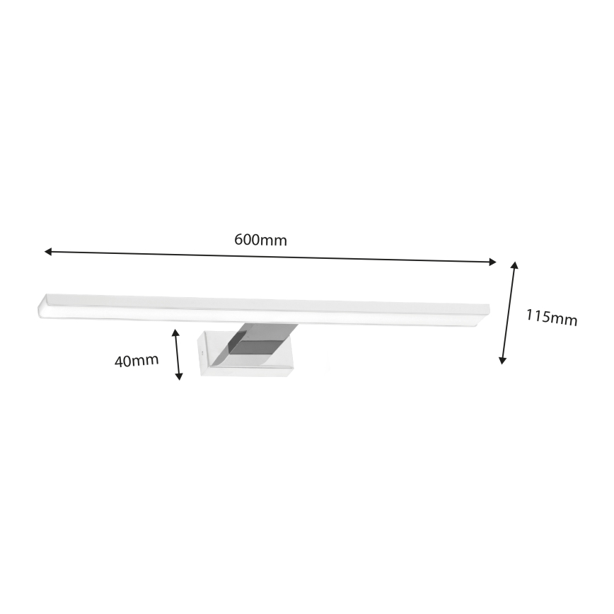 LED Badezimmerspiegelbeleuchtung SHINE LED/13,8W/230V IP44 Weiß/Glänzendes Chrom