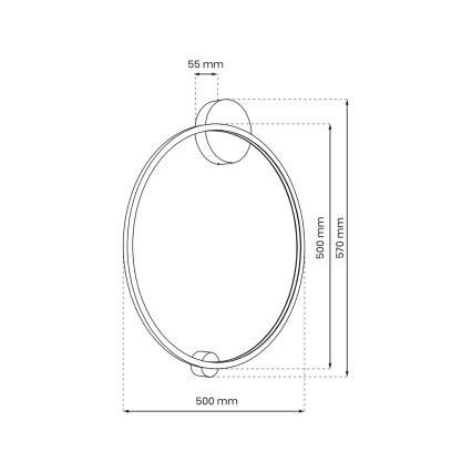 LED-Badezimmer-Wandleuchte SATURNO LED/25W/230V IP44 anthrazit