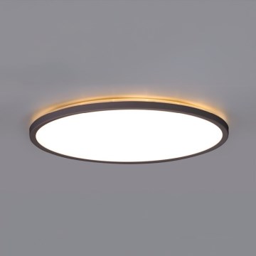 LED Badezimmerleuchte mit Bewegungs- und Dämmerungssensor NIVERA LED/12W/230V IP54 3000/4000/6000K Ø 22,5 cm schwarz + Fernbedienung
