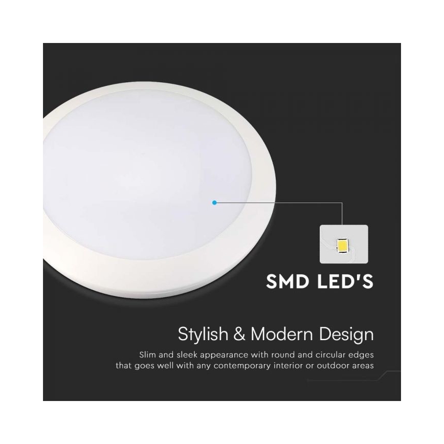 LED Badezimmerleuchte mit Sensor LED/20W/230V 3000/4000/6000K IP66 Ø 30 cm
