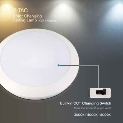 LED Badezimmerleuchte mit Sensor LED/20W/230V 3000/4000/6000K IP66 Ø 30 cm