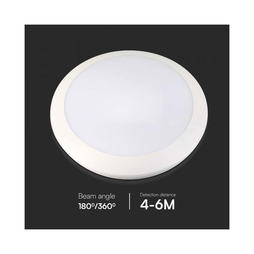 LED Badezimmerleuchte mit Sensor LED/20W/230V 3000/4000/6000K IP66 Ø 30 cm