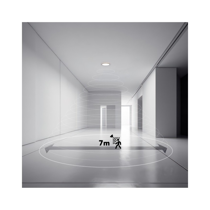 LED-Badleuchte mit Bewegungs- und Dämmerungssensor NIVERA LED/12W/230V IP54 3000/4000/6000K Ø 22,5 cm weiß + Fernbedienung