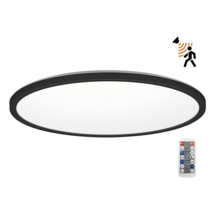 LED-Badezimmerleuchte mit Bewegungs- und Dämmerungssensor NIVERA LED/32W/230V IP54 3000/4000/6000K d 42 cm schwarz + Fernbedienung