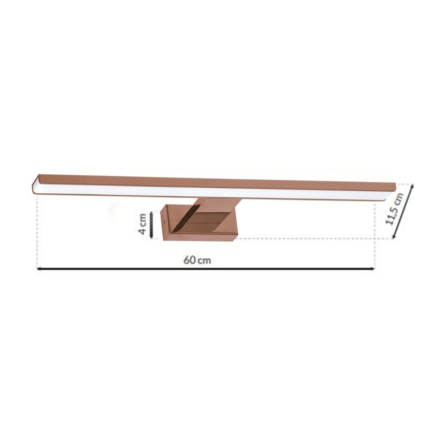 LED Badezimmerspiegelbeleuchtung SHINE LED/13,8W/230V IP44 Roségold