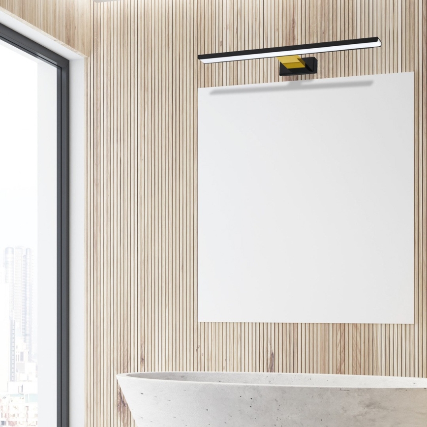LED Badezimmerspiegelbeleuchtung SHINE LED/13,8W/230V IP44 schwarz/gold