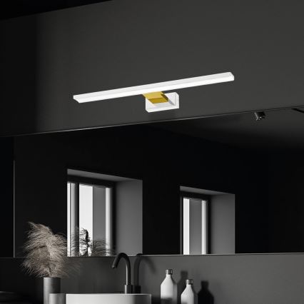 LED Badezimmerspiegelbeleuchtung SHINE LED/13,8W/230V IP44 weiß/gold