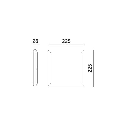 LED Badezimmerleuchte mit Bewegungs- und Dämmerungssensor NIVERA LED/12W/230V IP54 3000/4000/6000K 22,5x22,5 cm weiß + Fernbedienung