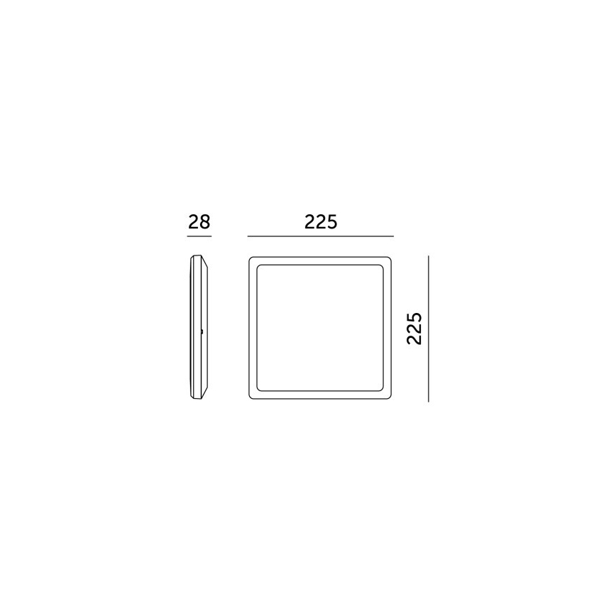 LED Badezimmerleuchte mit Bewegungs- und Dämmerungssensor NIVERA LED/12W/230V IP54 3000/4000/6000K 22,5x22,5 cm weiß + Fernbedienung