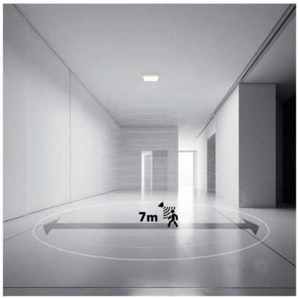 LED Badezimmerleuchte mit Bewegungs- und Dämmerungssensor NIVERA LED/18W/230V IP54 3000/4000/6000K 30x30 cm weiß + Fernbedienung