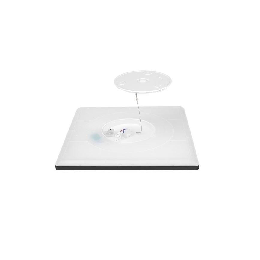 LED Badezimmerleuchte mit Bewegungs- und Dämmerungssensor NIVERA LED/24W/230V IP54 3000/4000/6000K 30x30 cm schwarz + Fernbedienung