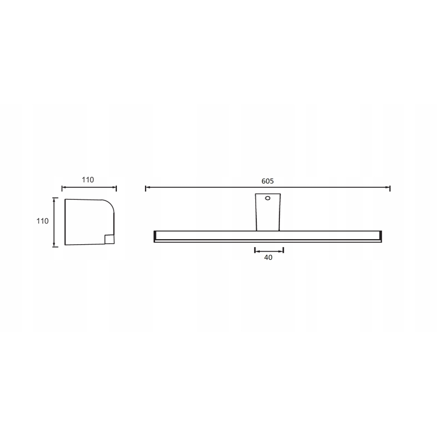 LED-Badspiegelleuchte LED/14 W/230 V 60,5 cm IP44 glänzender Chrom