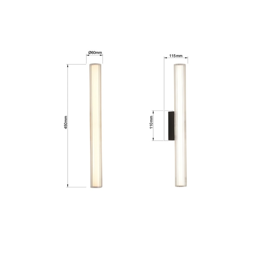 LED-Badezimmer-Spiegelleuchte LINEA LED/8W/230V 3000/4000/6000K IP44 45 cm schwarz