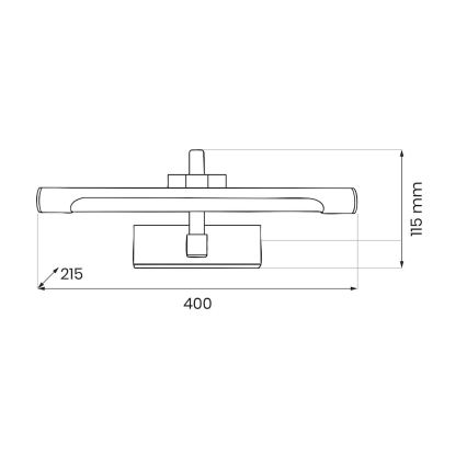 LED-Badspiegelleuchte VINCI LED/12W/230V 40 cm IP44 schwarz