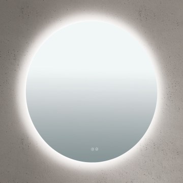 LED-beheizter Wandspiegel für das Badezimmer mit Hintergrundbeleuchtung FOCUS LED/27W/230V 3000/4200/6000K Ø 80 cm IP44