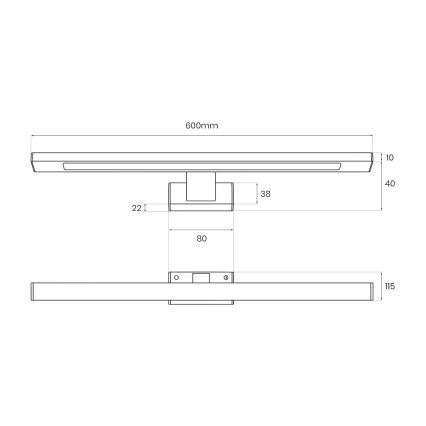 LED-Beleuchtung für Badezimmerspiegel SHINE LED/13,8W/230V 60 cm IP44 Messing