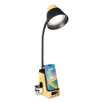LED+CCT dimmbare Tischleuchte mit kabelloser Qi-Ladefunktion IDEAL LED/8W/230V 2700/4000/5000K beige