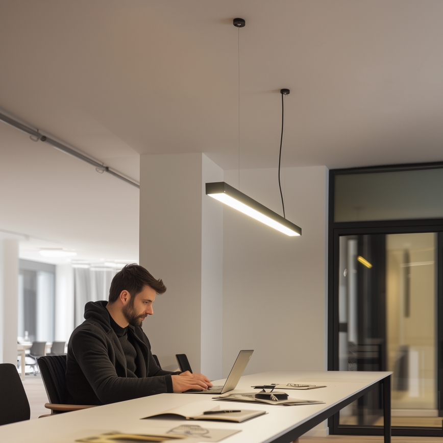 LED-Deckenaufbau-Pendelleuchte CYNIDECO LED/30W/230V 4000K schwarz