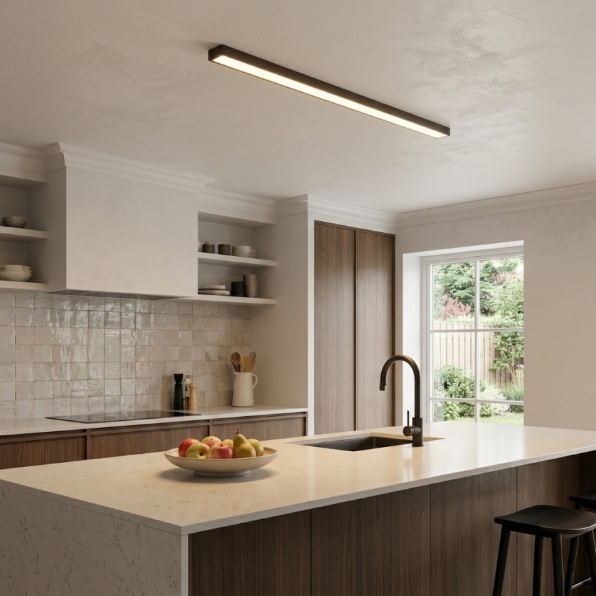 LED Deckenaufbauleuchte/Seilpendelleuchte LED/44W/230V 3000K 120 cm schwarz