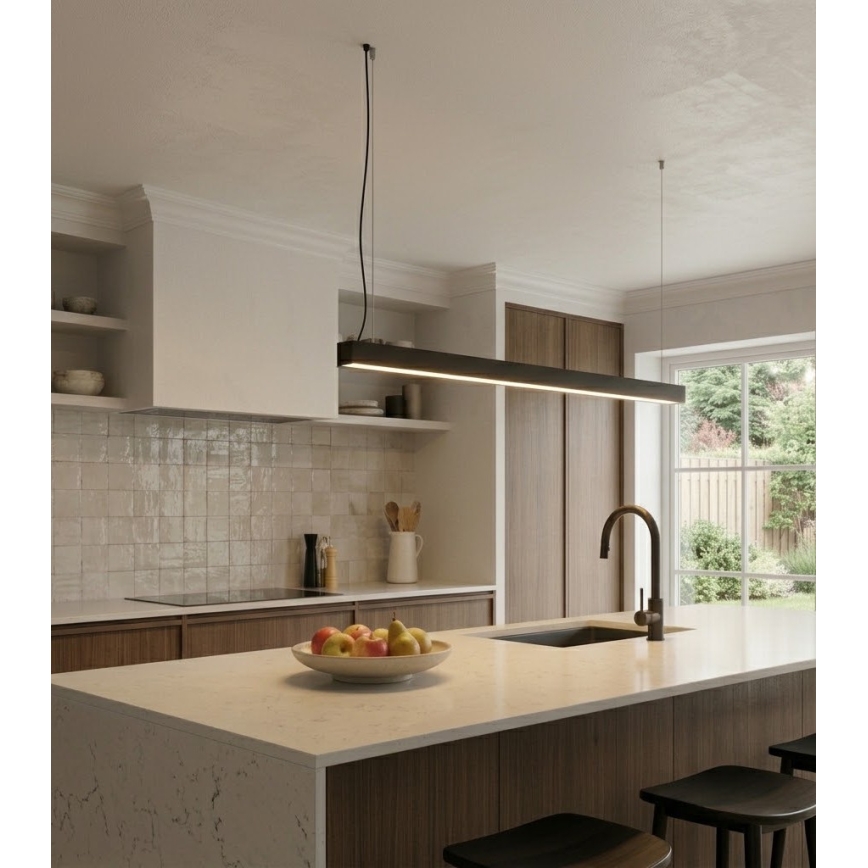 LED Deckenaufbauleuchte/Seilpendelleuchte LED/44W/230V 3000K 120 cm schwarz