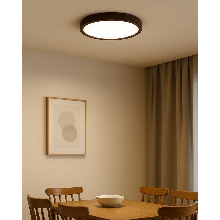 LED-Deckenleuchte 24 W/230 V 3000/4000/6500 K Ø 30 cm braun