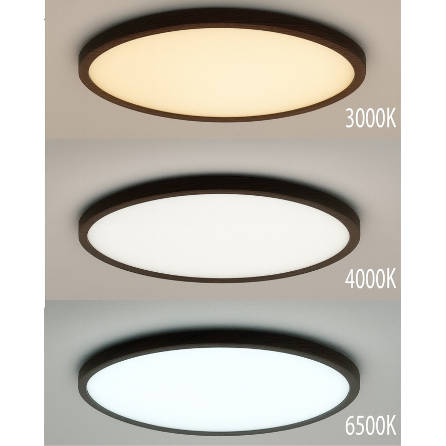 LED-Deckenleuchte 24 W/230 V 3000/4000/6500 K Ø 30 cm braun
