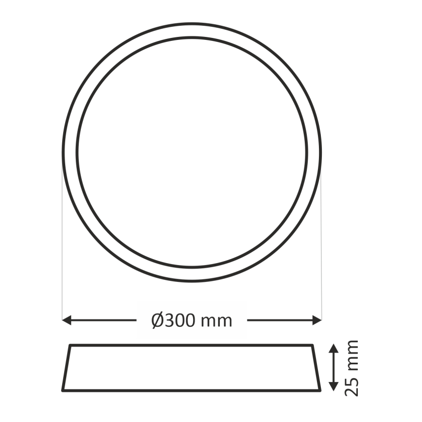 LED-Deckenleuchte 24 W/230 V 3000/4000/6500 K Ø 30 cm braun