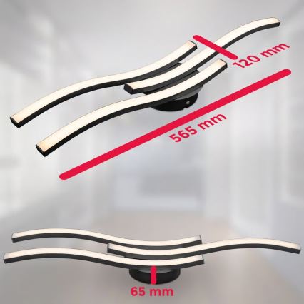 LED-Deckenleuchte 3×LED/6W/230V 2700K Schwarz