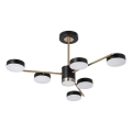 LED-Deckenleuchte an Stange 6xLED/7W/230V + LED/6W 3000-6000K Ø 69 cm gold/schwarz