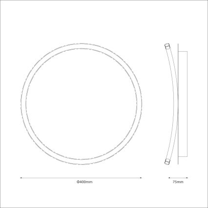 LED-Deckenleuchte CALI LED/30W/230V Ø 40 cm schwarz