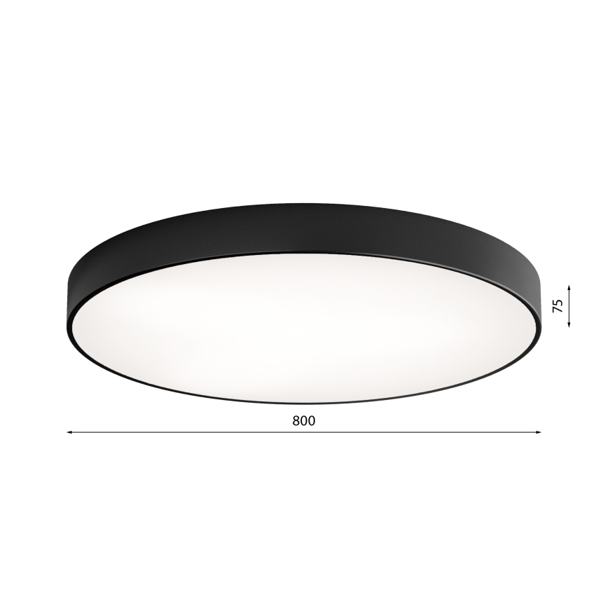 LED-Deckenleuchte CLEO LED/96W/230V 4000K Ø 80 cm Schwarz