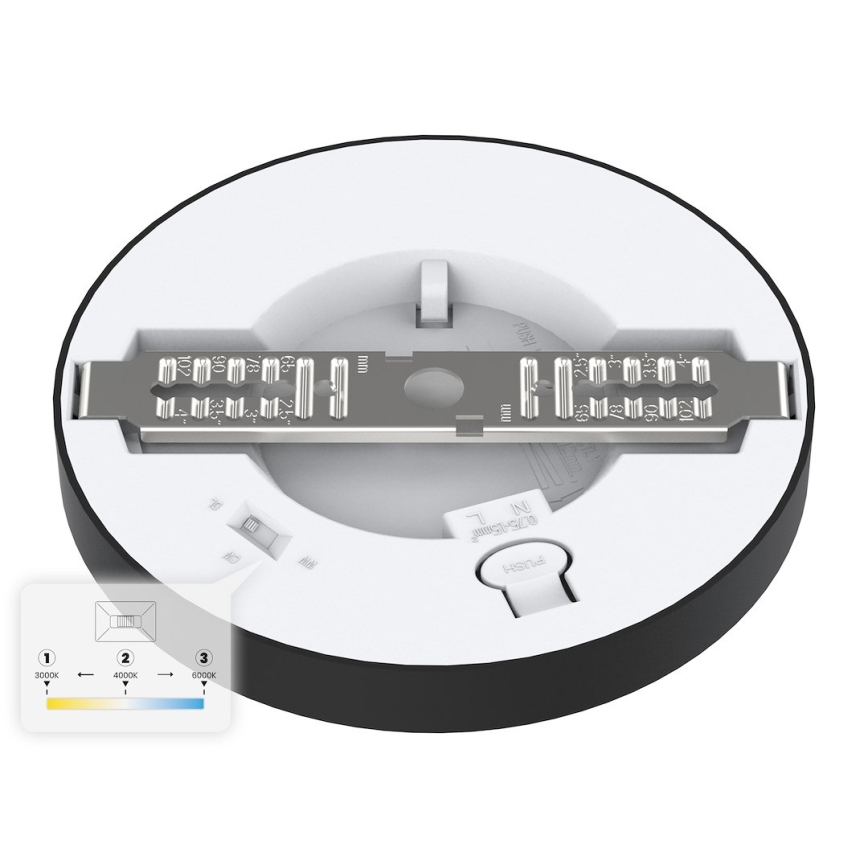 LED-Deckenleuchte EVORA LED/6W/230V 3000/4000/6000K Ø 14 cm schwarz