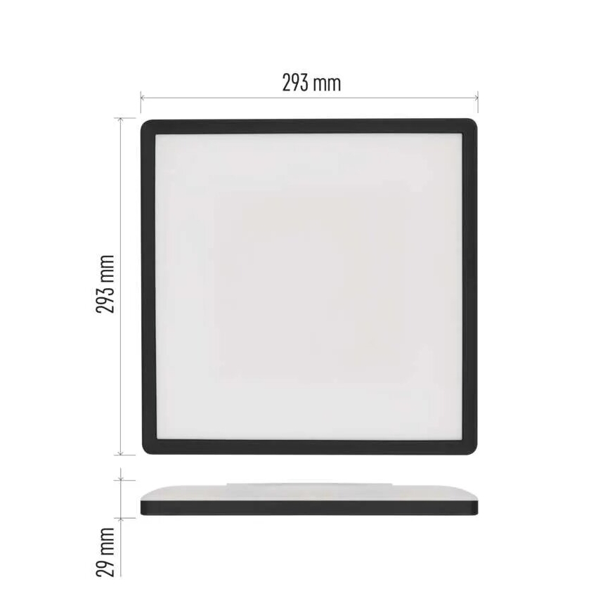 LED-Deckenleuchte FLORI LED/18W/230V 4000K schwarz 29x29 cm
