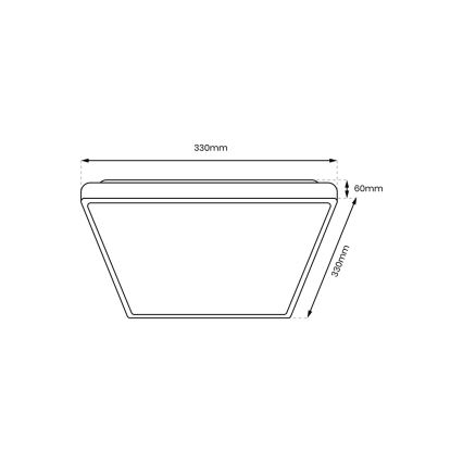 LED-Deckenleuchte für Badezimmer DABAR LED/17W/230V 4000K 33x33 cm IP44