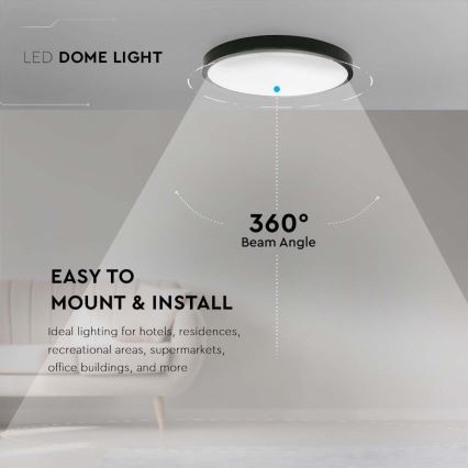 LED-Deckenleuchte für Badezimmer LED/18W/230V 3000K IP44 d 22,5 cm schwarz