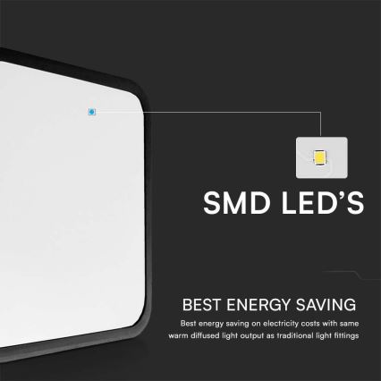 LED-Deckenleuchte für Badezimmer LED/24W/230V 3000K IP44 schwarz