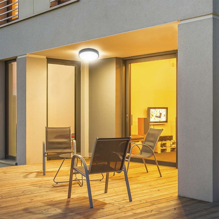 LED-Deckenleuchte für Badezimmer LED/24W/230V 4000K IP44 d 29,5 cm schwarz