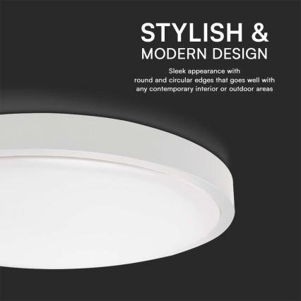 LED-Deckenleuchte für Badezimmer SAMSUNG CHIP LED/24W/230V IP44 6500K d 29 cm weiß