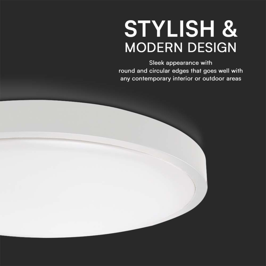 LED-Deckenleuchte für Badezimmer SAMSUNG CHIP LED/24W/230V IP44 6500K d 29 cm weiß
