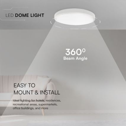LED-Deckenleuchte für Badezimmer SAMSUNG CHIP LED/24W/230V IP44 6500K d 29 cm weiß