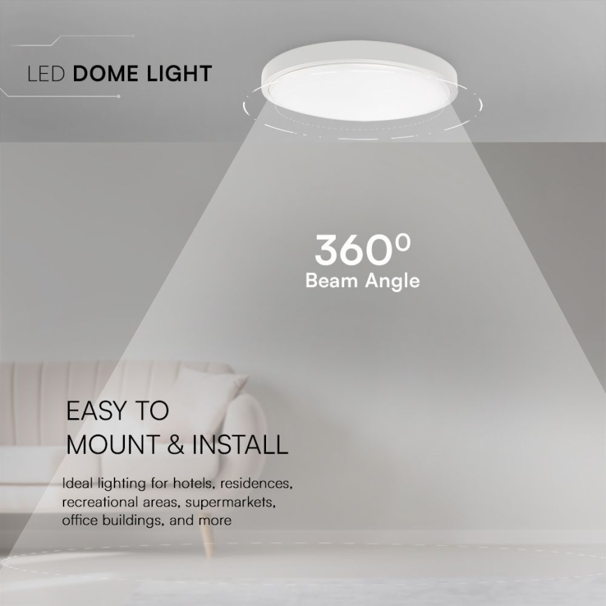LED-Deckenleuchte für Badezimmer SAMSUNG CHIP LED/24W/230V IP44 6500K d 29 cm weiß