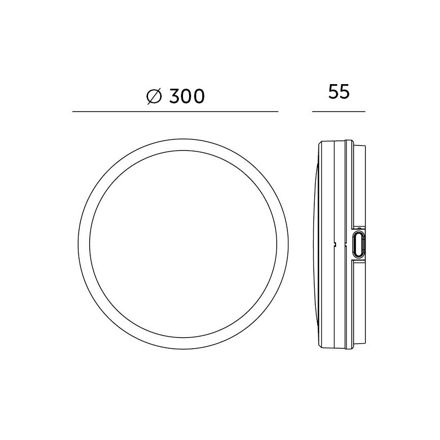 LED-Deckenleuchte für Badezimmer LED/24W/230V 3000/4000/6500K IP65 d 30 cm schwarz