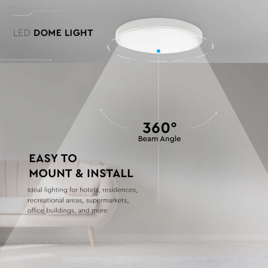 LED-Deckenleuchte für Badezimmer LED/30W/230V 3000K IP44 d 42 cm weiß
