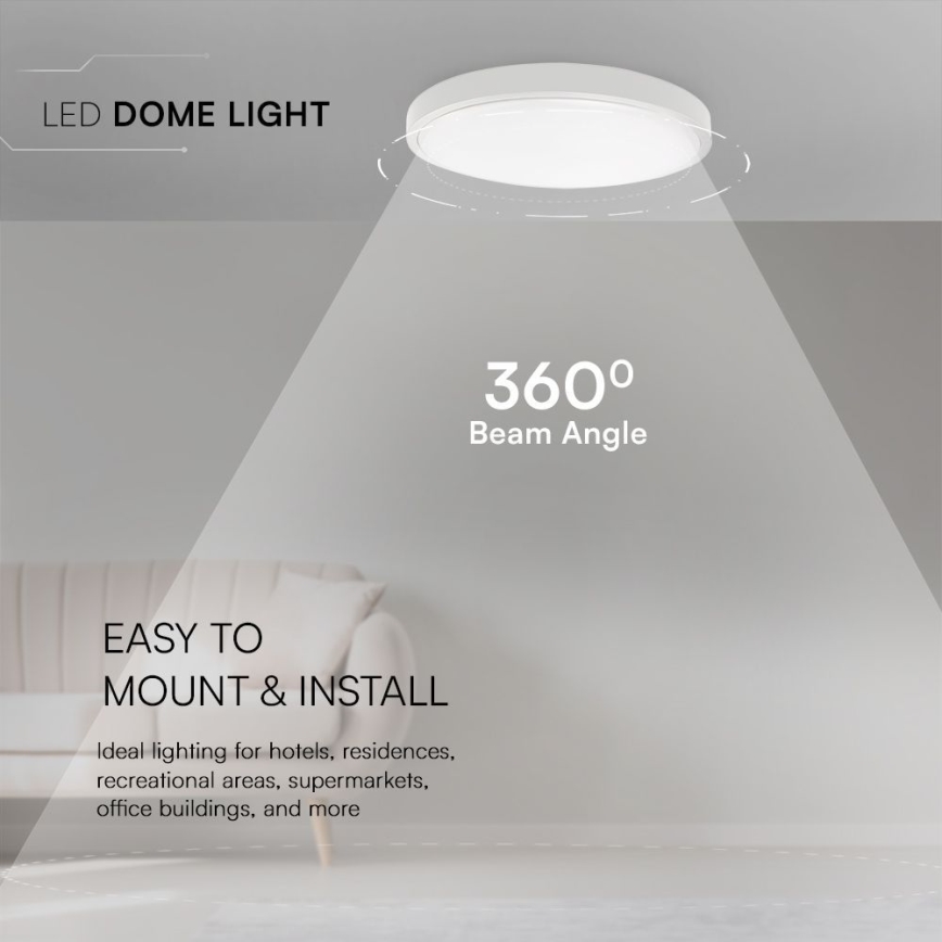 LED-Deckenleuchte für Badezimmer SAMSUNG CHIP LED/36W/230V IP44 3000K d 35 cm weiß