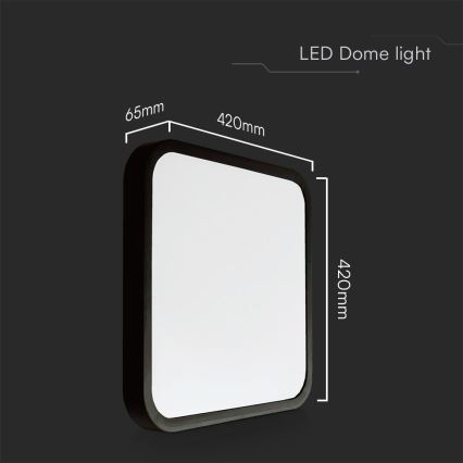 LED-Deckenleuchte für Badezimmer SAMSUNG CHIP LED/48W/230V IP44 4000K 42x42 cm schwarz
