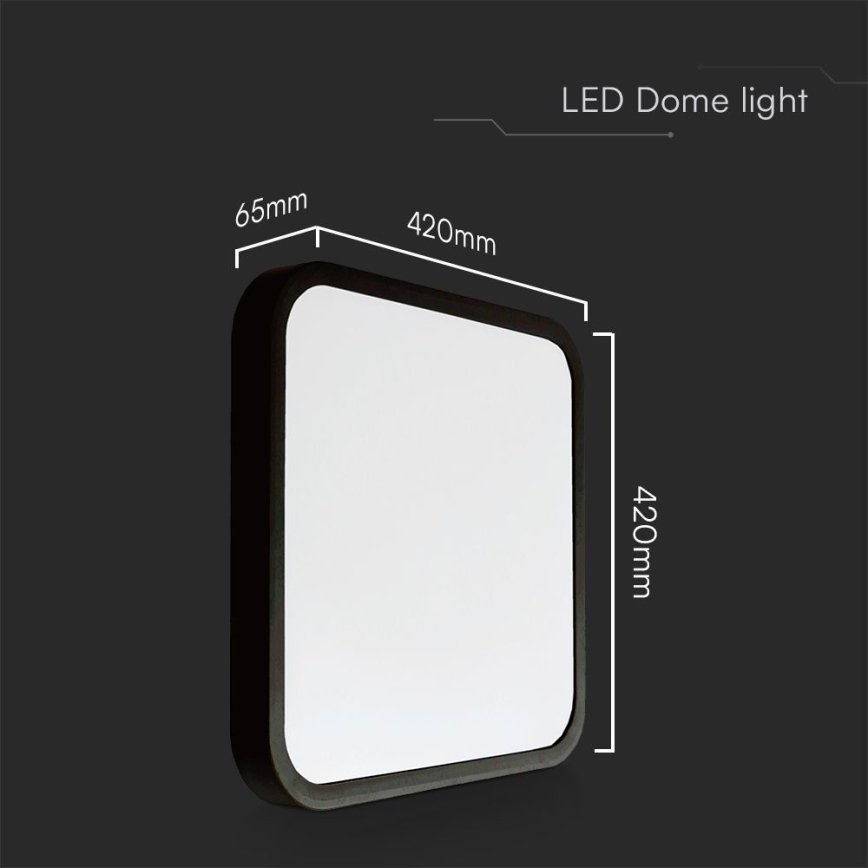 LED-Deckenleuchte für Badezimmer SAMSUNG CHIP LED/48W/230V IP44 4000K 42x42 cm schwarz