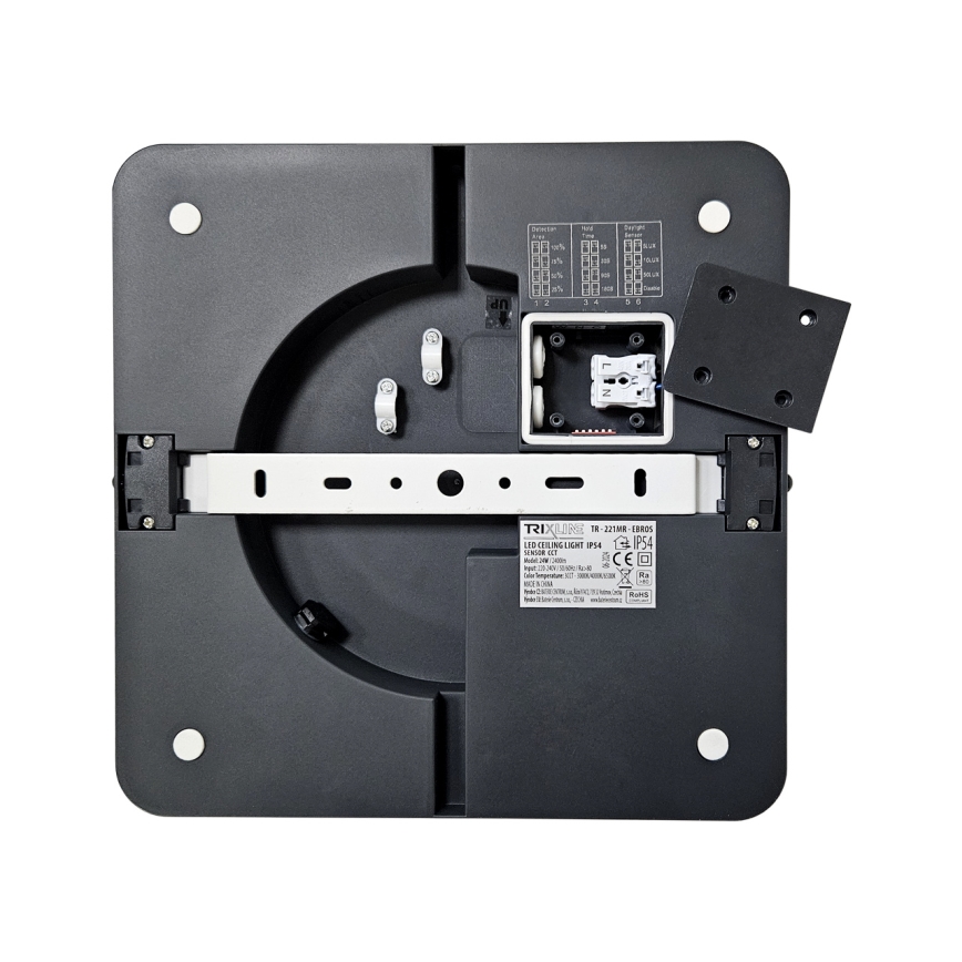LED-Deckenleuchte für Badezimmer mit Sensor ELLÉ LED/24W/230V 3000/4000/6500K 26x26 cm IP54 anthrazit