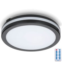 LED-Deckenleuchte für Badezimmer mit Sensor LED/18W/230V 3000/4000/6500K IP65 d 30 cm schwarz + Fernbedienung